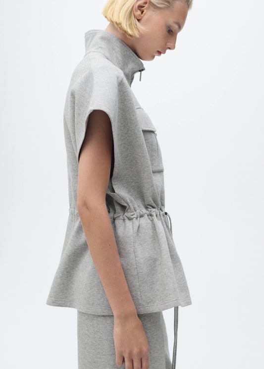 Short Sleeved Jacket With Adjustable Waistband