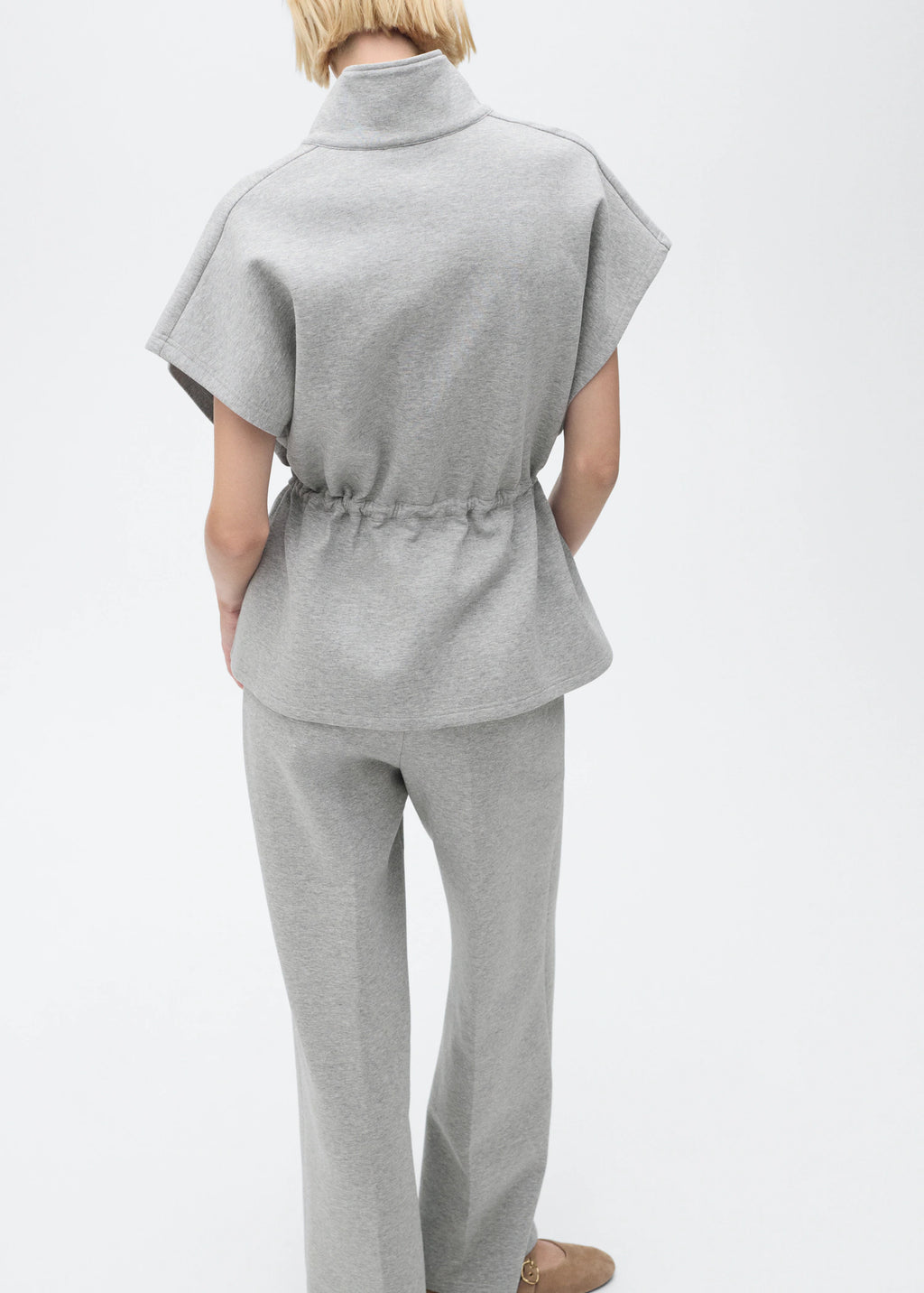 Short Sleeved Jacket With Adjustable Waistband