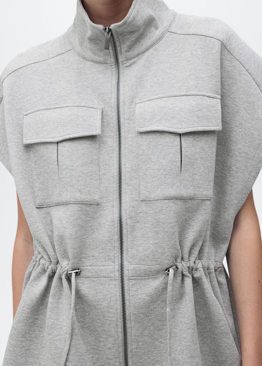 Short Sleeved Jacket With Adjustable Waistband