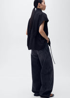 Short Sleeved Jacket With Adjustable Waistband