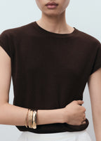 Short Sleeved Knitted Cotton Sweater