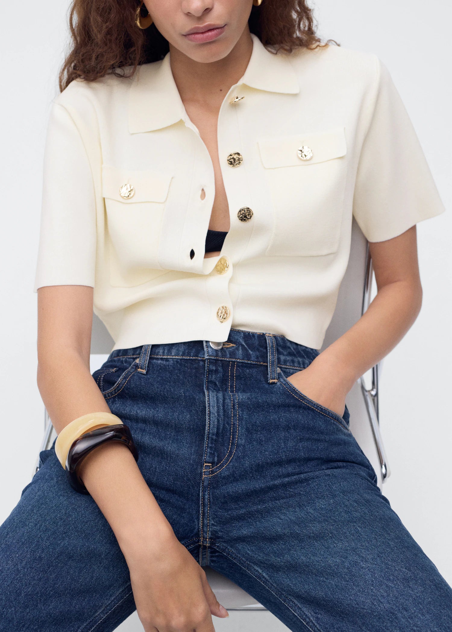 Short Sleeved Knitted Jacket