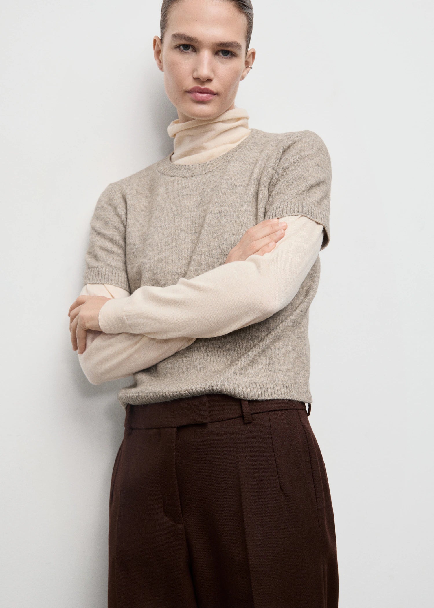 Short Sleeved Knitted Sweater