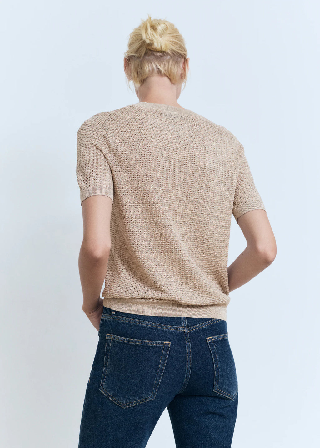 Short Sleeved Lurex Sweater