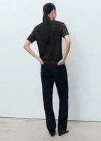 Short Sleeved Lurex Sweater