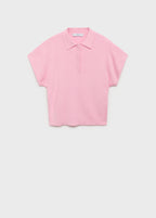 Short Sleeved Polo Neck Sweater