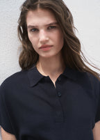 Short Sleeved Polo Neck Sweater