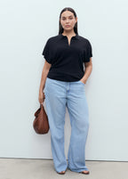 Short Sleeved Polo Neck Sweater