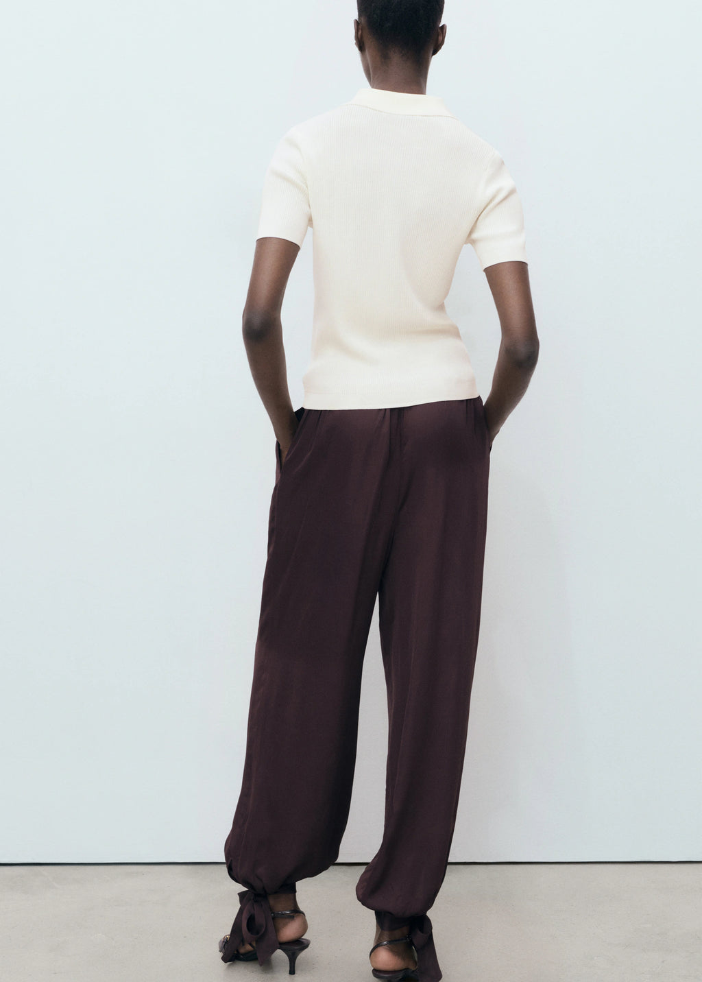 Short Sleeved Polo Neck Sweater