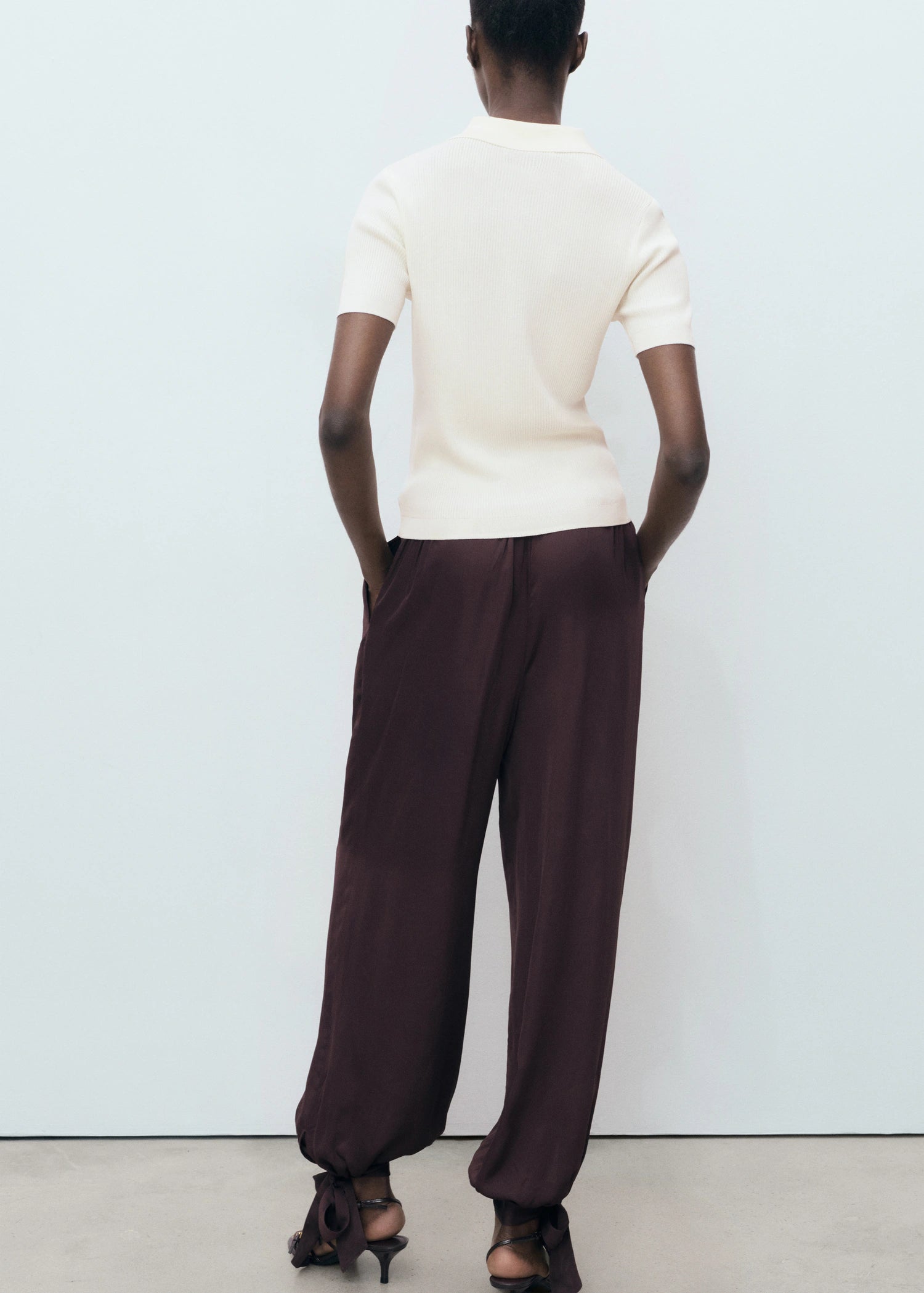 Short Sleeved Polo Neck Sweater