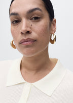 Short Sleeved Polo Neck Sweater