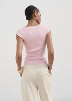 Short Sleeved Ribbed Sweater