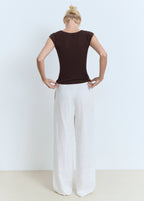 Short Sleeved Ribbed Sweater