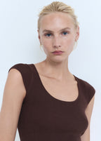 Short Sleeved Ribbed Sweater