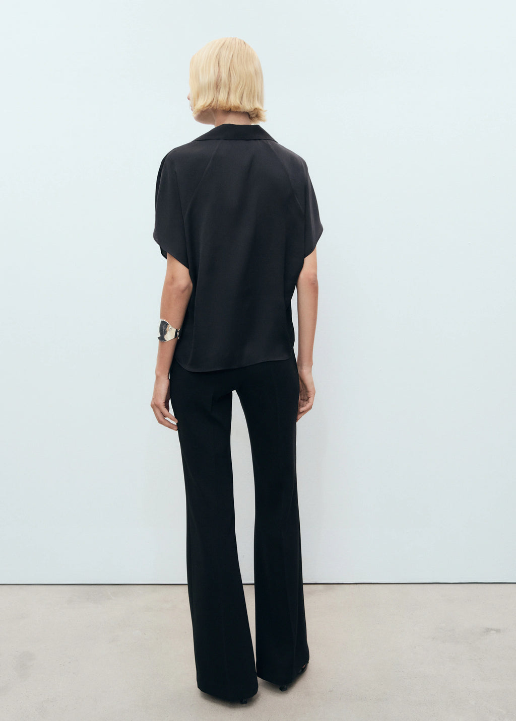 Short Sleeved Satin Shirt