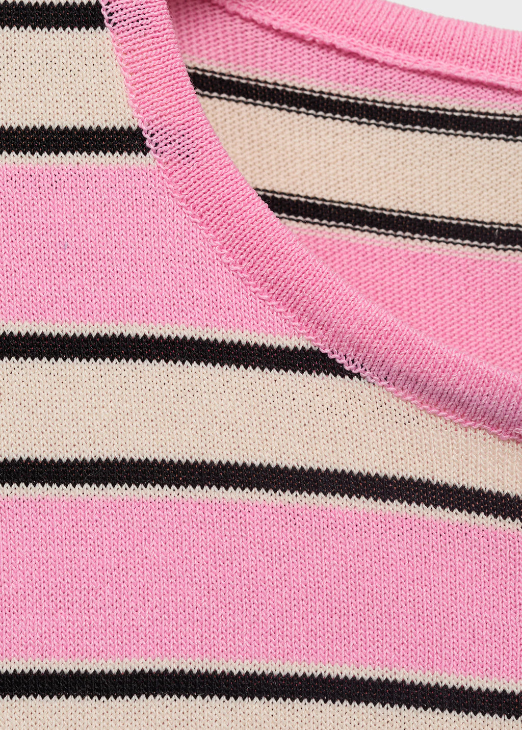 Short Sleeved Sweater With Combined Stripes