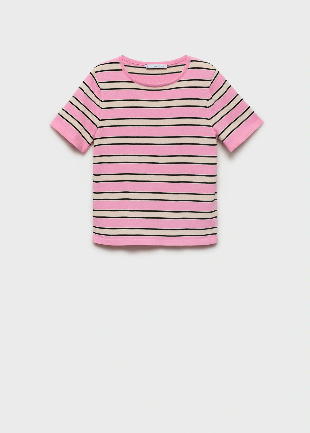 Short Sleeved Sweater With Combined Stripes