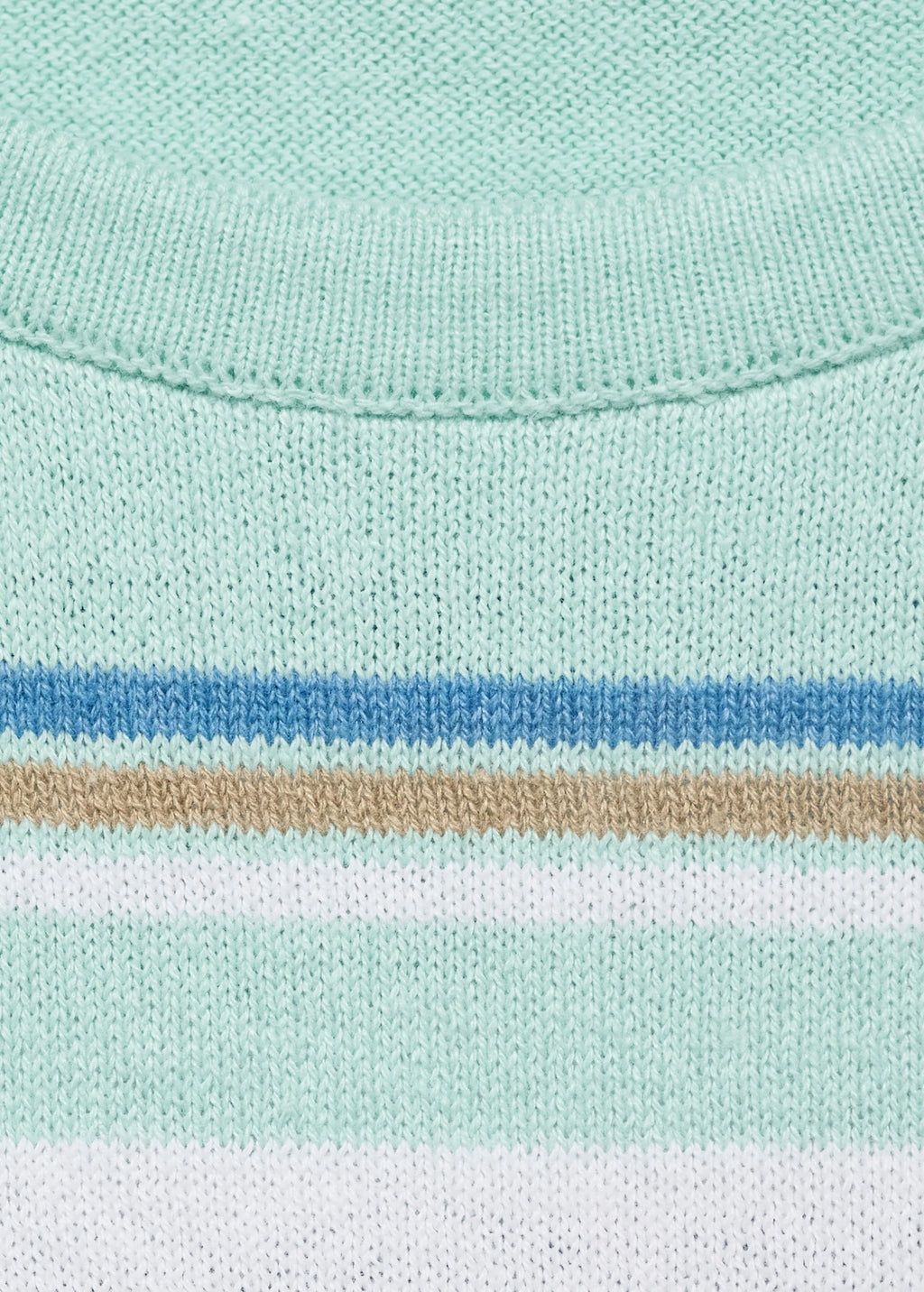 Short Sleeved Sweater With Combined Stripes