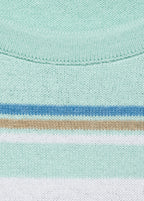 Short Sleeved Sweater With Combined Stripes