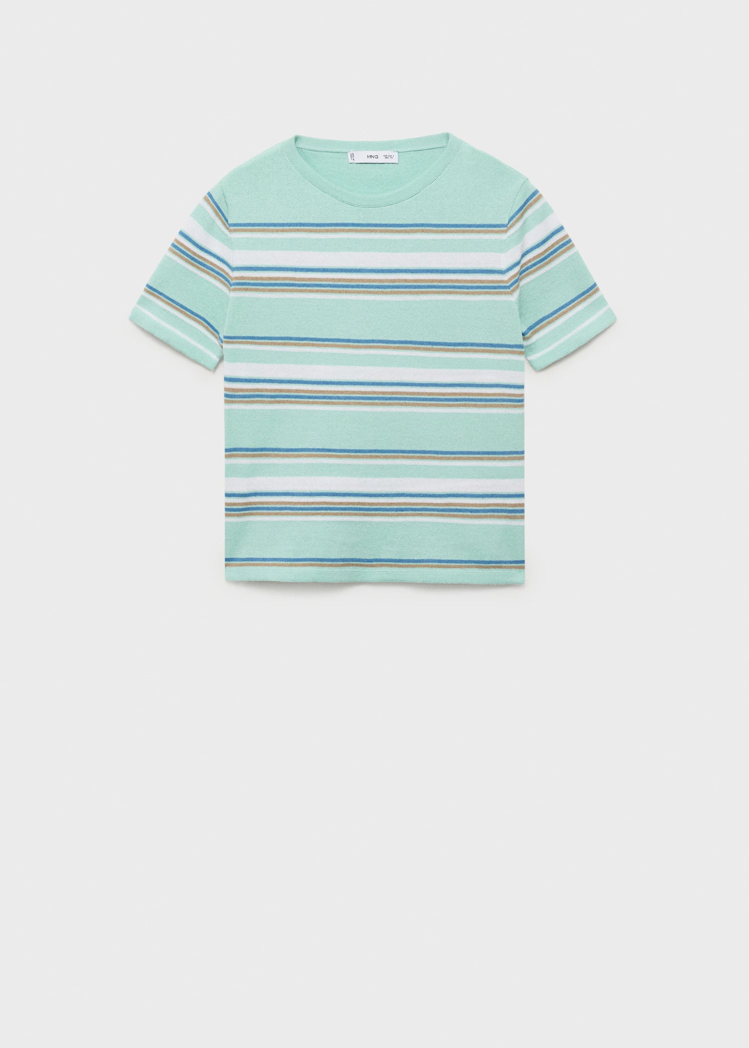 Short Sleeved Sweater With Combined Stripes