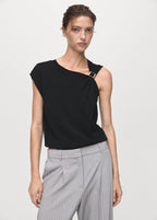 Short Sleeved Sweater With Metallic Detail