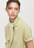 Short Sleeved Sweater With Scarf