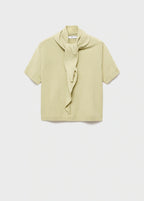 Short Sleeved Sweater With Scarf