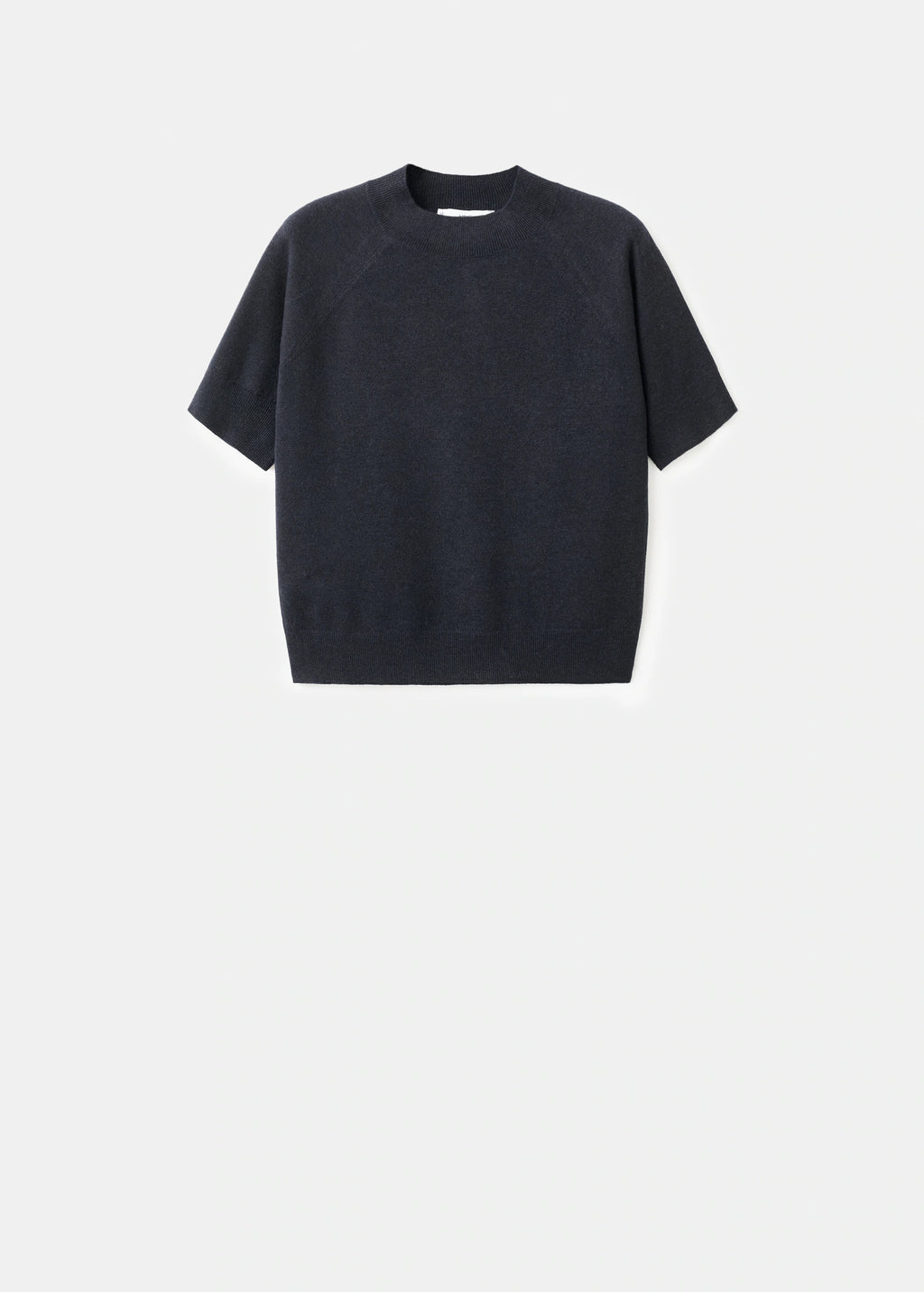 Short Sleeved Wool Blend Sweater