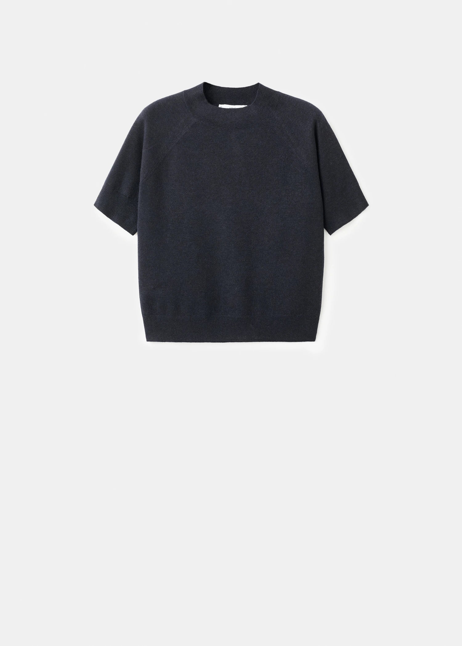 Short Sleeved Wool Blend Sweater