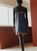 Silk Nightdress With Lace In Contrasting Colour