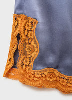 Silk Shorts With Contrasting Lace Trim