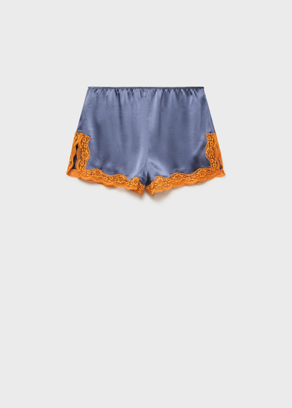 Silk Shorts With Contrasting Lace Trim
