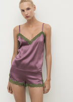 Silk Top With Contrasting Lace