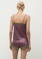 Silk Top With Contrasting Lace