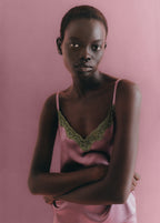 Silk Top With Contrasting Lace