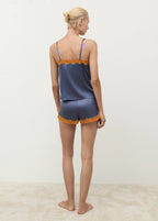 Silk Top With Contrasting Lace