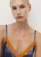 Silk Top With Contrasting Lace