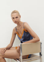 Silk Top With Contrasting Lace