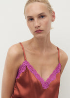 Silk Top With Contrasting Lace