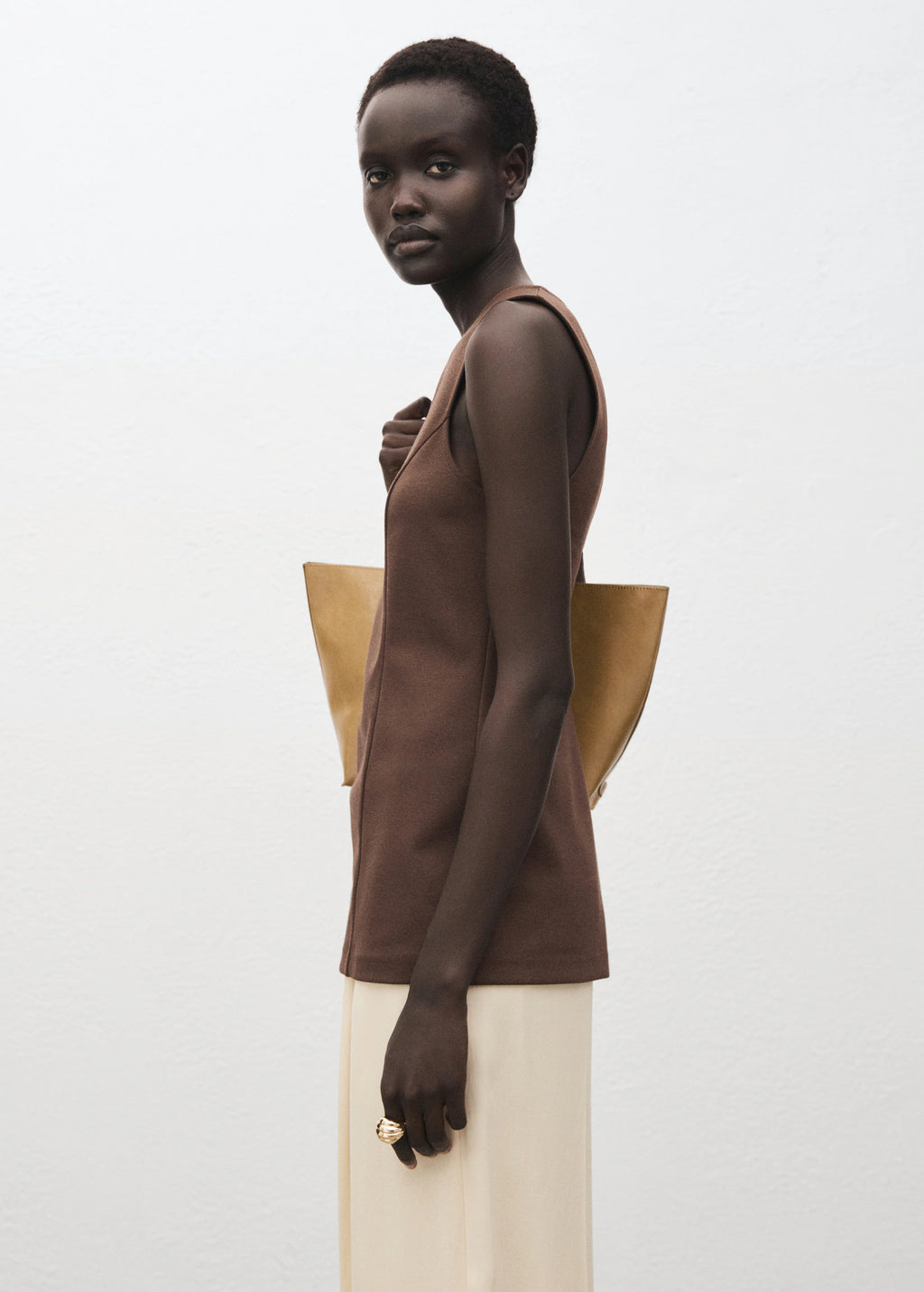 Sleeveless Top With Stitching Detail