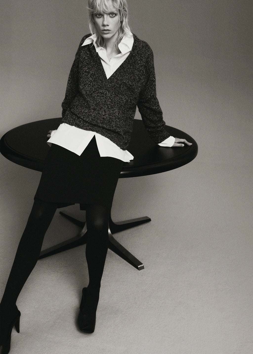 Speckled V Neck Sweater