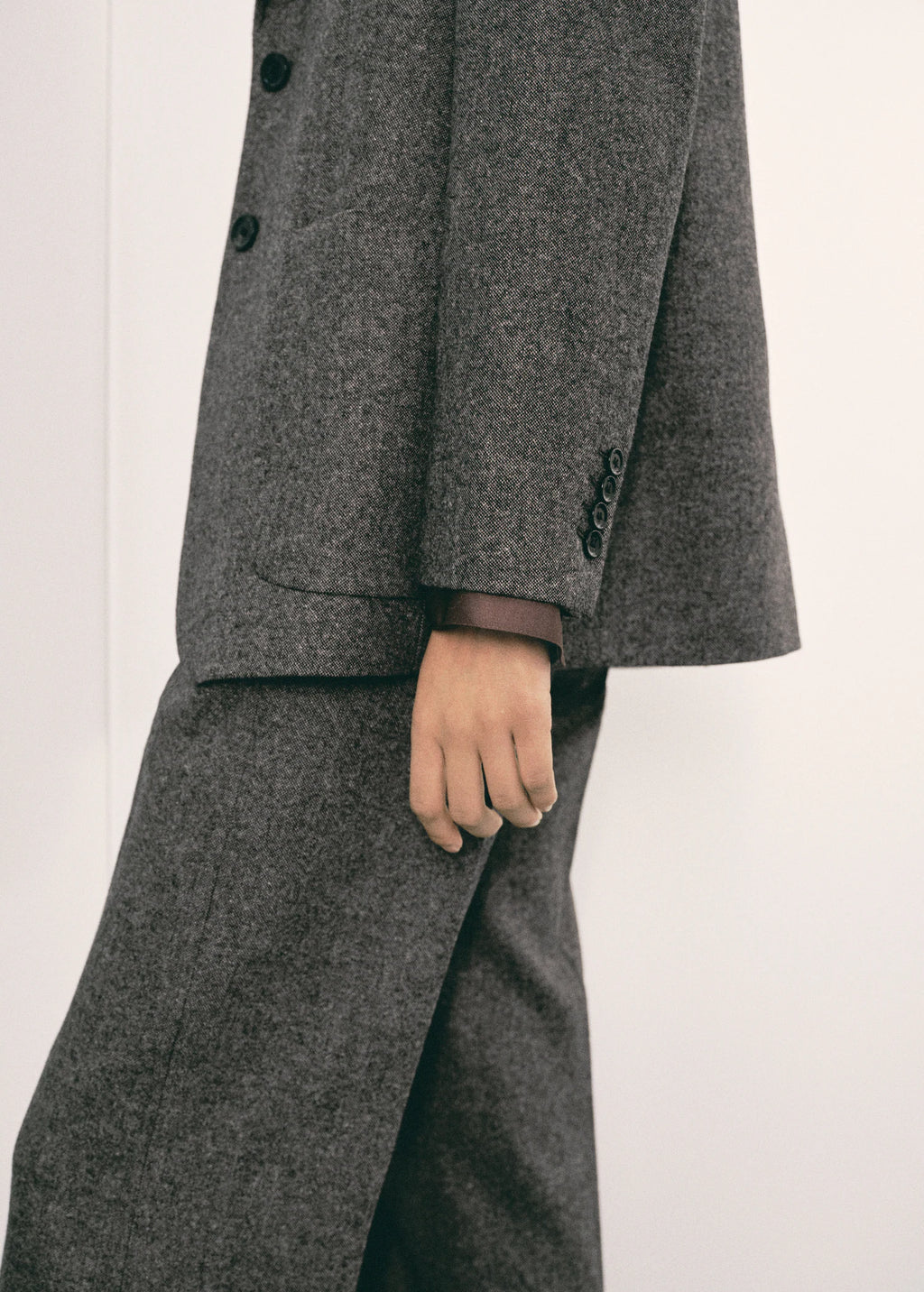 Speckled Wool Blazer With Pockets