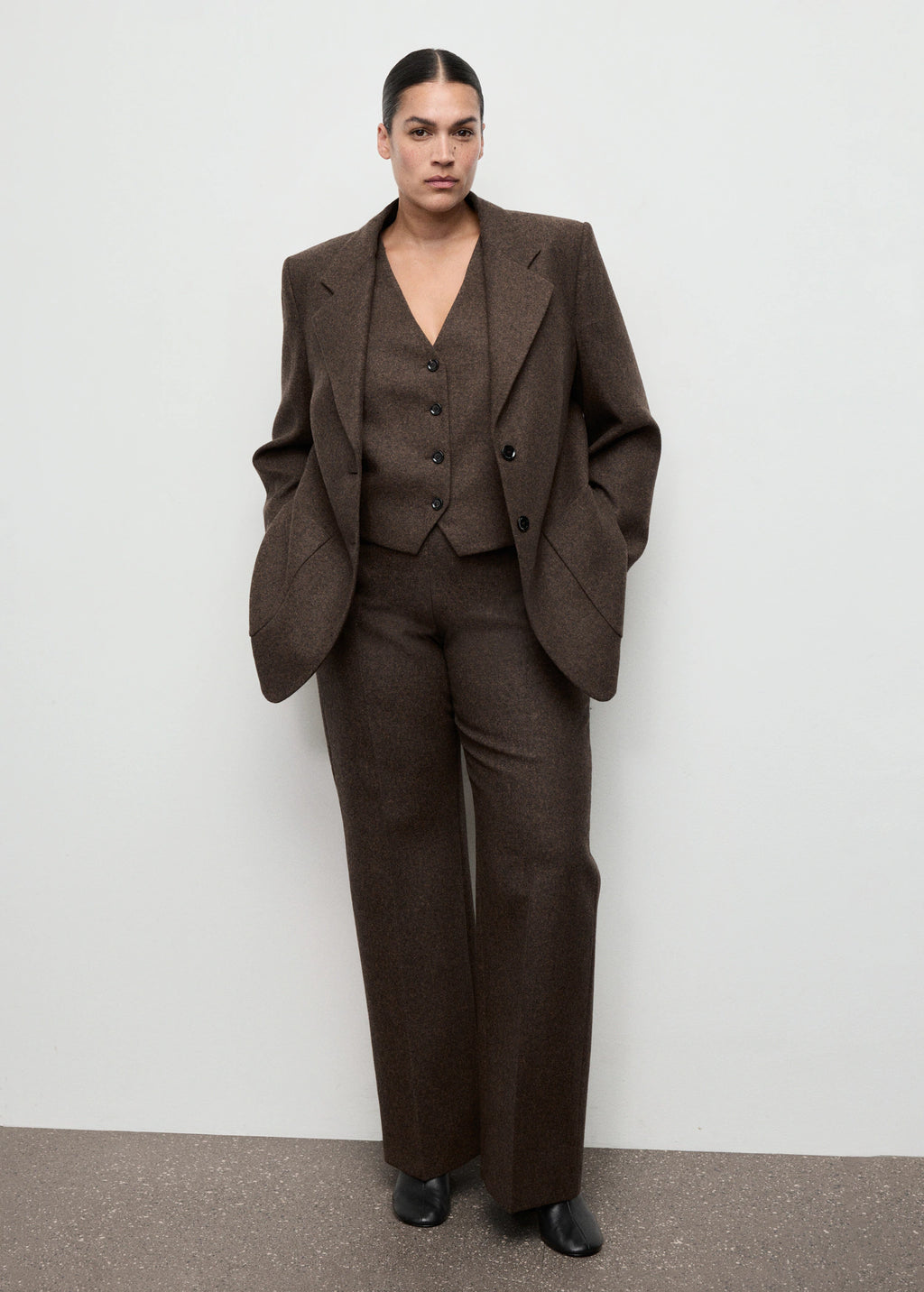 Speckled Wool Blazer With Pockets