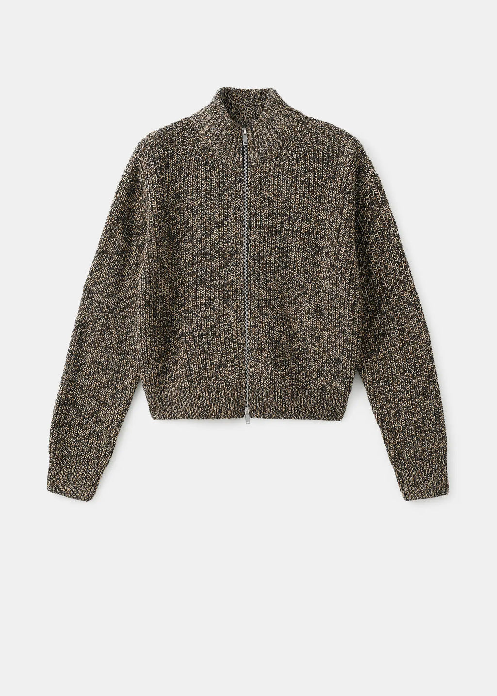 Speckled Zip Up Cardigan