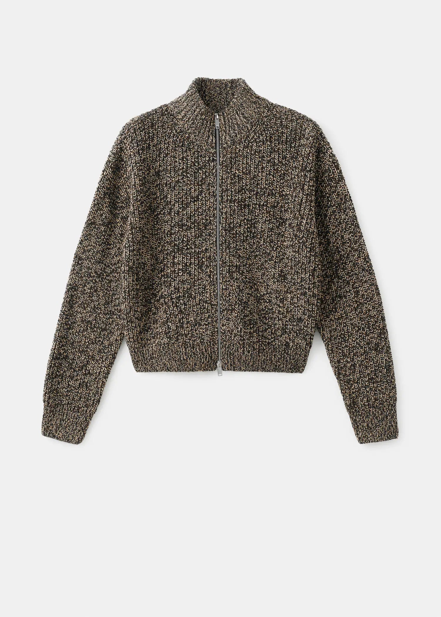 Speckled Zip Up Cardigan