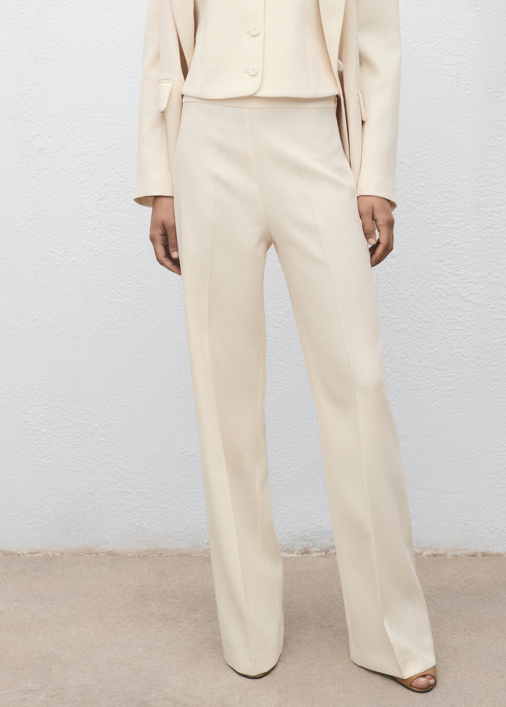 Straight Mid Rise Suit Trousers