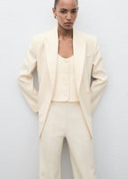 Straight Mid Rise Suit Trousers