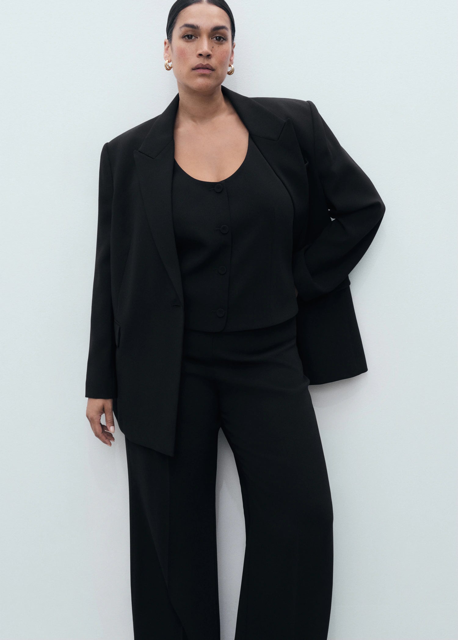 Straight Mid Rise Suit Trousers