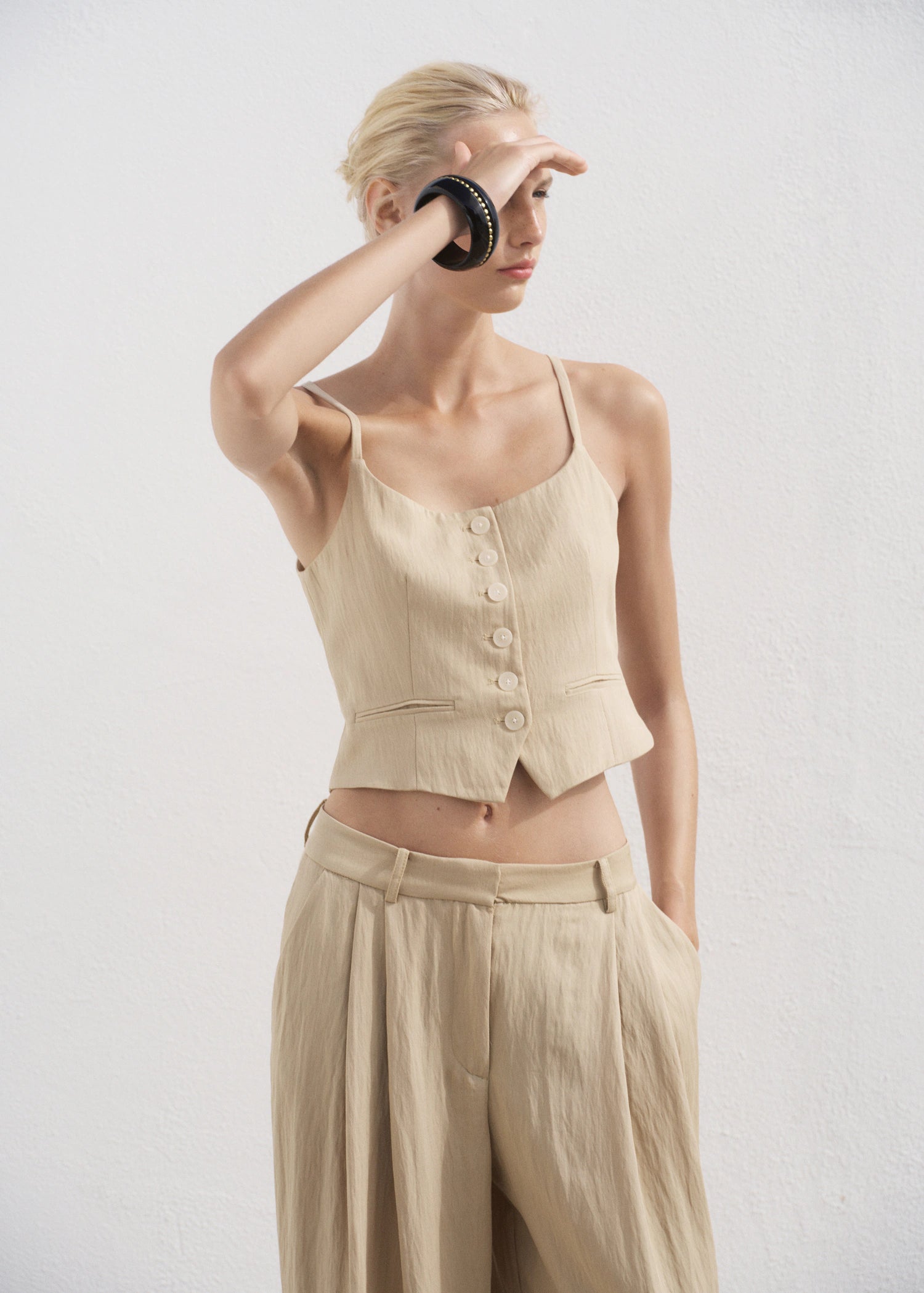 Straight Mid Rise Suit Trousers