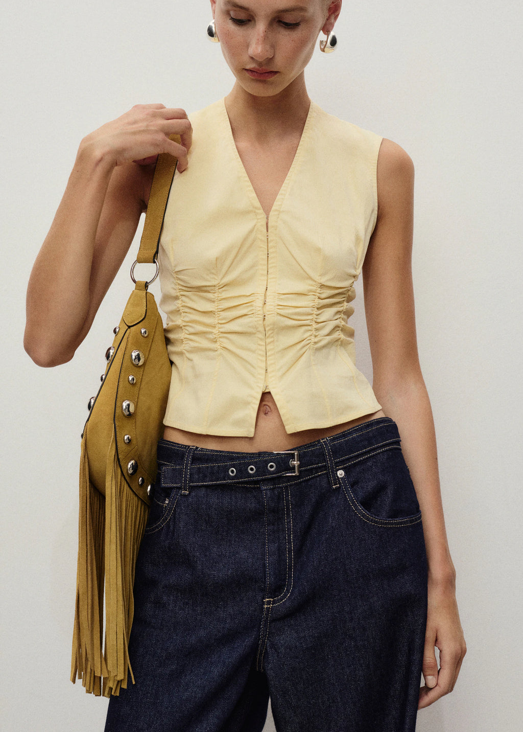 Straight Fit Belt Jeans